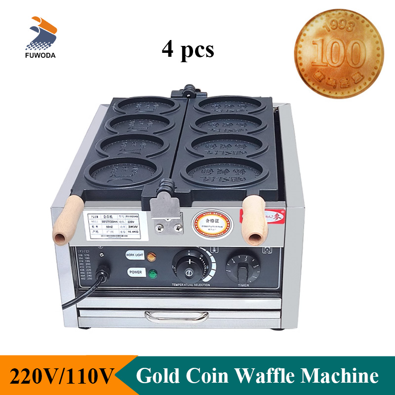 Mini Waffle Maker Machine - 4 stücke Kleine Gold Münze Brot