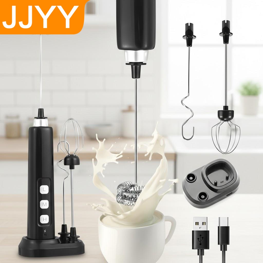 Electric Milk Frother Handheld - USB-Aufladbarer Handmilchaufschäumer Mini Elektrischer Mixer mit