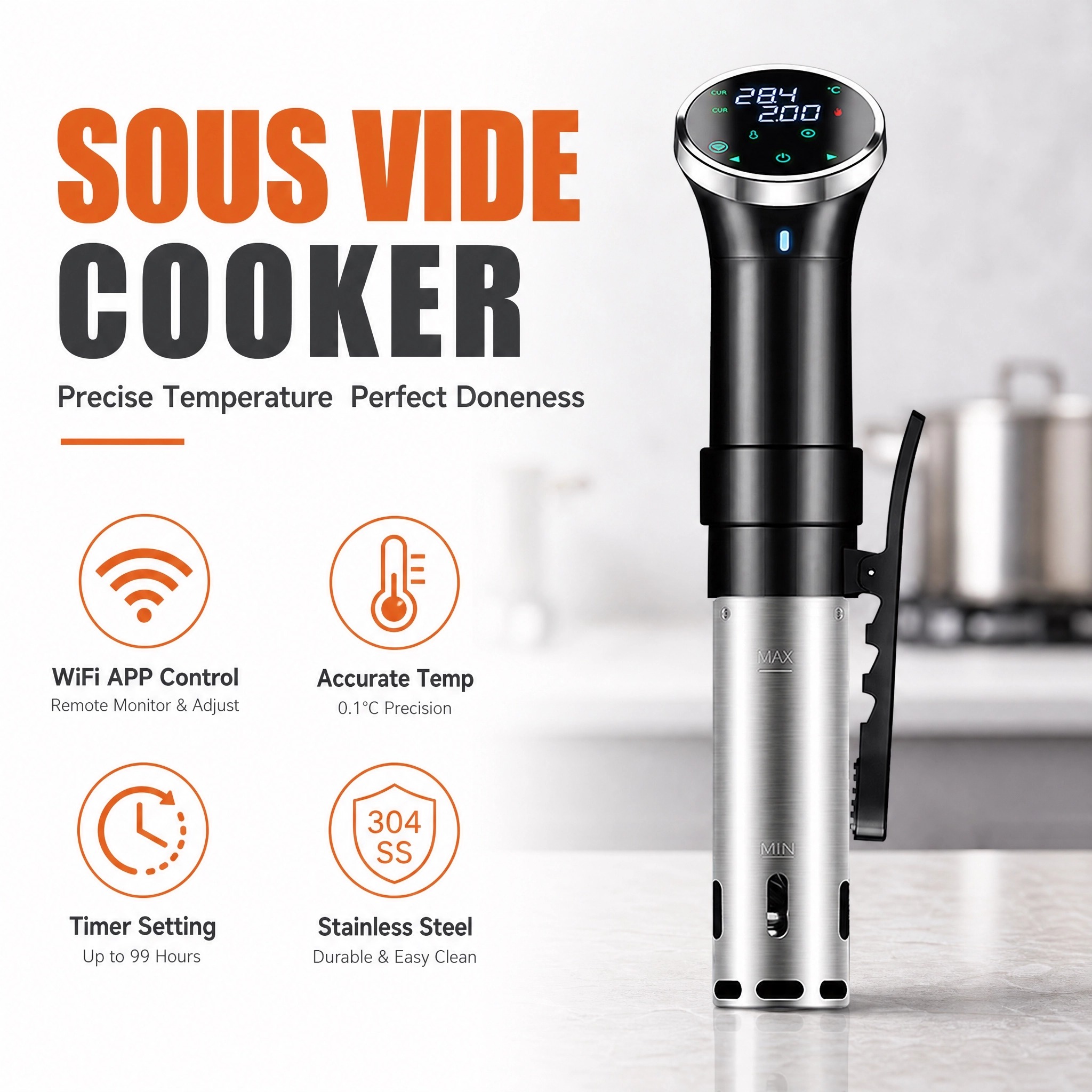 Sous-Vide-Kocher mit WLAN, dig – Digital Sous Vide Precision Cooker Bewertung und Preis